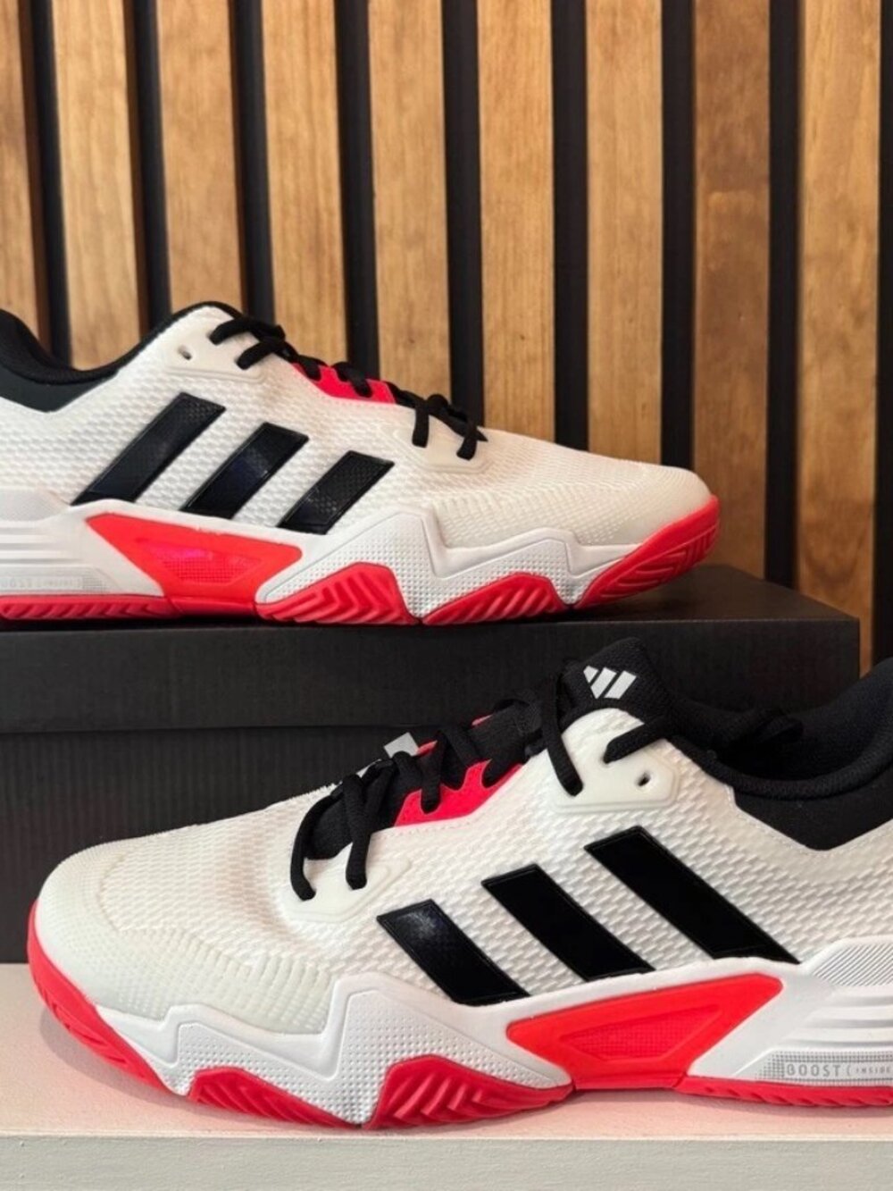 SIZE 11.5 MENS - Adidas SoleMatch Control 2 HC Tennis White Black Red IH3088